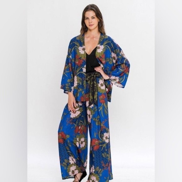 Jealous Tomato Floral Breezy Oversized Cardigan Blazer M/L NWOT - Picture 2 of 13